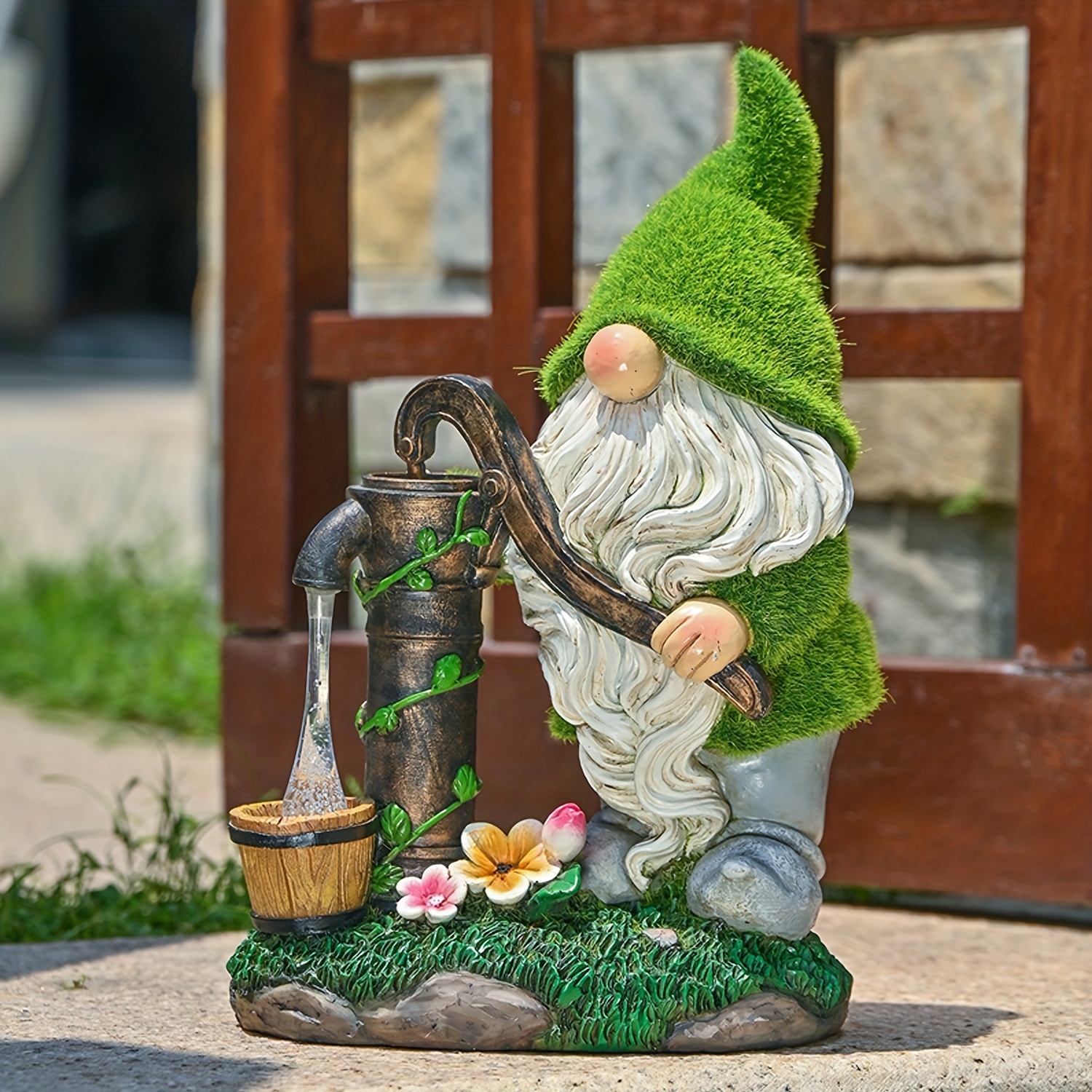 Garden Gnome Statue Outdoor Solar Garden Resin Gnome - Temu Canada