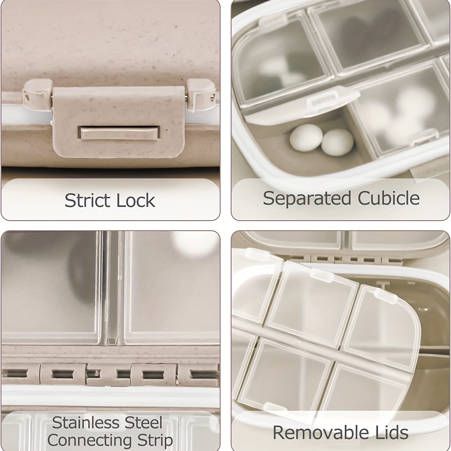 Jotyua 3 Pack 8 Compartments Travel Pill Organizer Pill Box Case Medicine 7  Days Pocket Small Pill Case Dispenser Portable Travel Pill Container