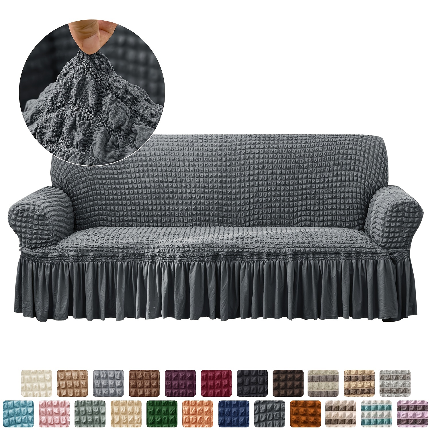 Sofá cama mullido y perezoso, sofá cama ajustable con 2 almohadas lumbares  (beige)