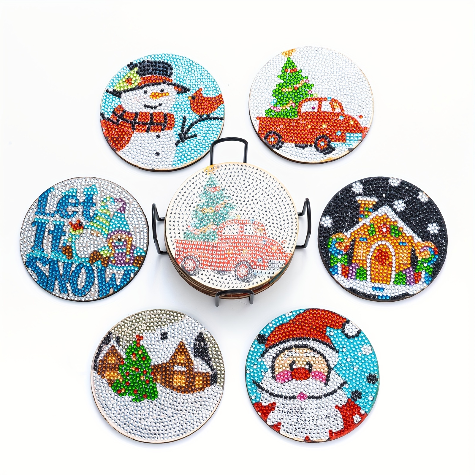 6 PCS Diamond Painting Coasters Kits, DIY Cool Diamond Art Coaster Sets for  Beginners Adults and Kids Art Craft Supplies