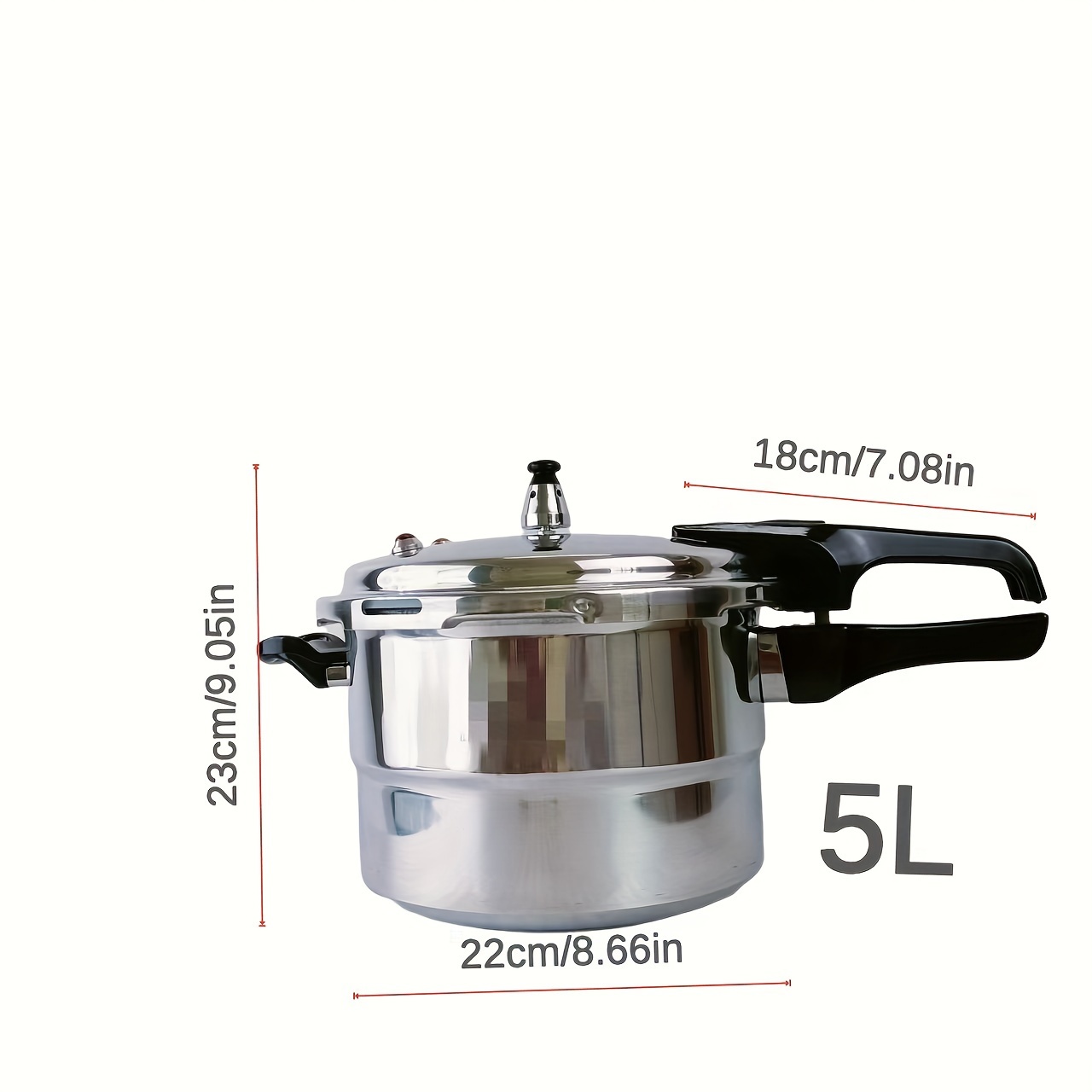 Serlium Small Pressure Cooker, 3 Liter Aluminum Alloy Pressure Cooker  18cm/7inch Bottom 3L Mini Pressure Cooker for Gas Stove Induction Cooker
