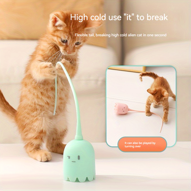 

1pc Electric Cat Teaser With Lifelike Mouse Tail, Simulation Tailored For Endless Feline Fun, Long Tail For Playful Bliss
