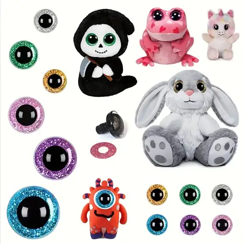 Safety Eyes Round Black Plastic Doll Eyes To Flatback - Temu