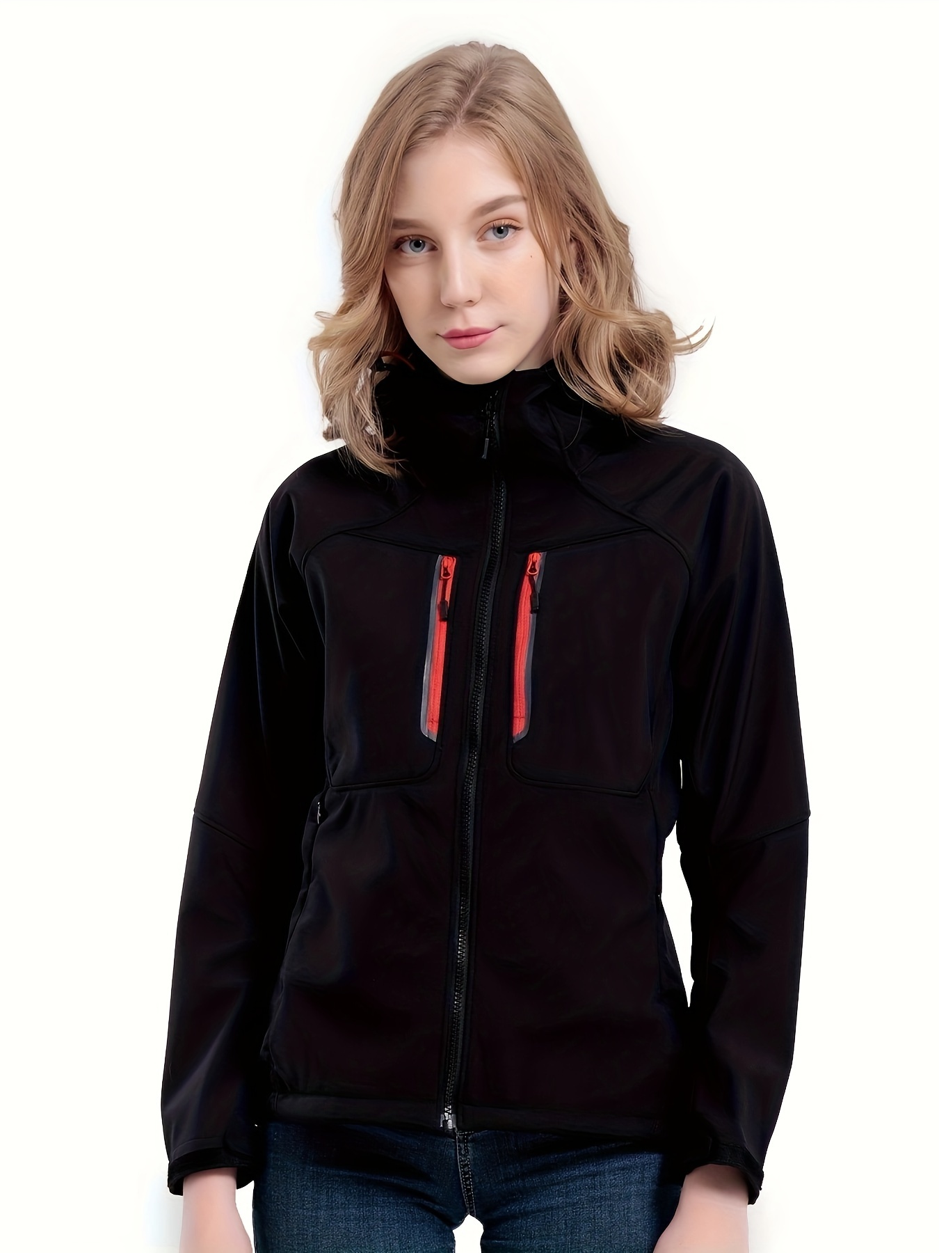Women's Long Sleeve Full Zip Front Soft Loose Sports Jacket - Temu