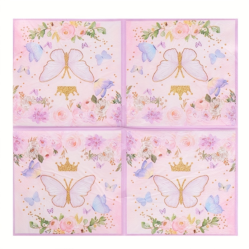 Butterfly Themed Tableware Set for Bridal Shower or Birthday Party