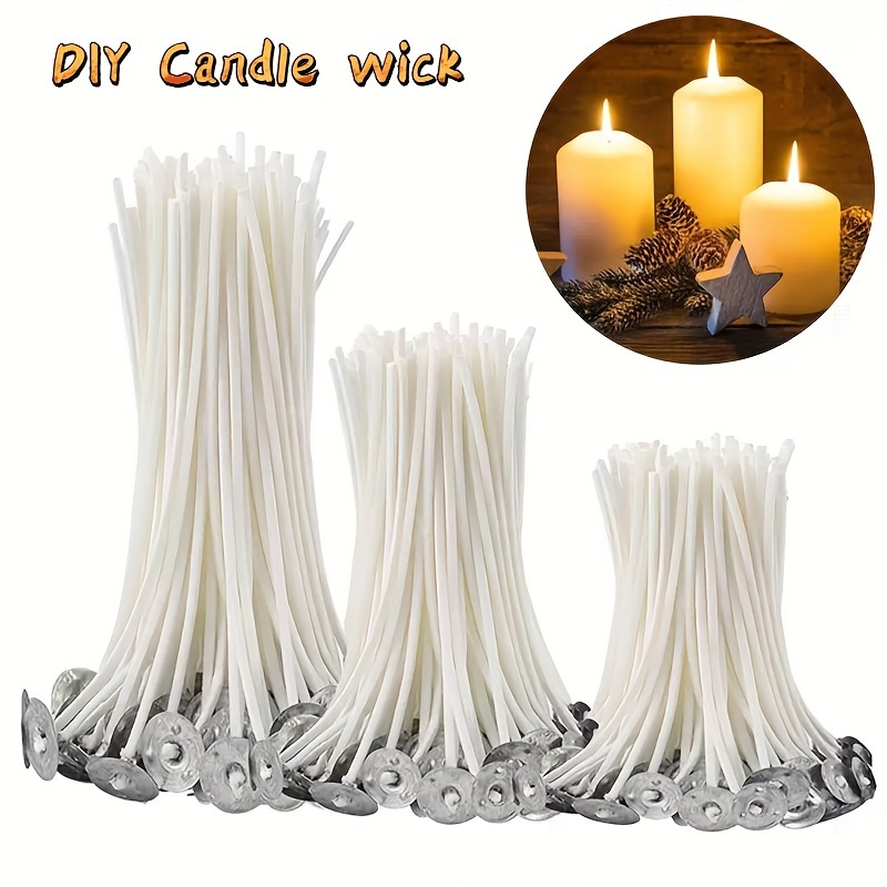 1 Set Candle Wick Roll, 24 Strands Candle Wicks Natural Cotton Candle Wick  Spools And 100 Metal Candle Wicks Fixed Labels For Candle DIY Craft Candle