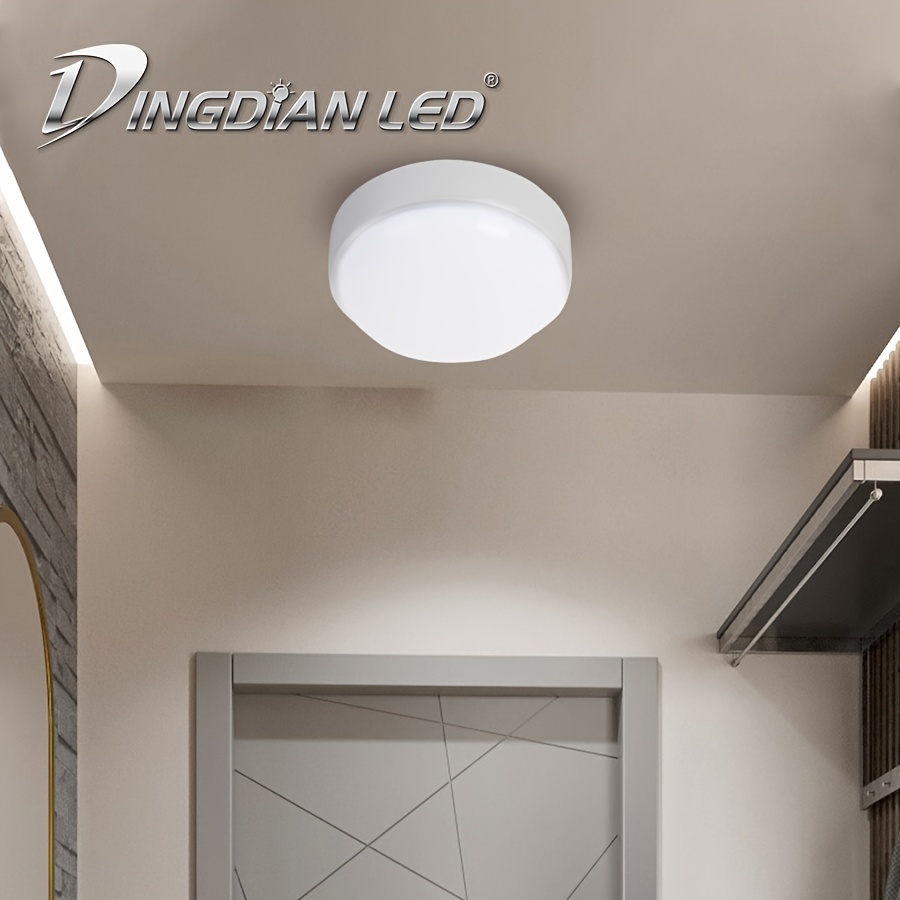 TOOWELL Luz con sensor de movimiento para interiores, funciona con pilas,  luz de techo inalámbrica redonda sin cableado para pasillo, cobertizo