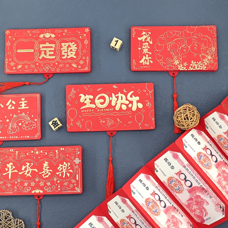 Year Of The Dragon 6 Cards Folding Red Envelope 2024 Chinese - Temu