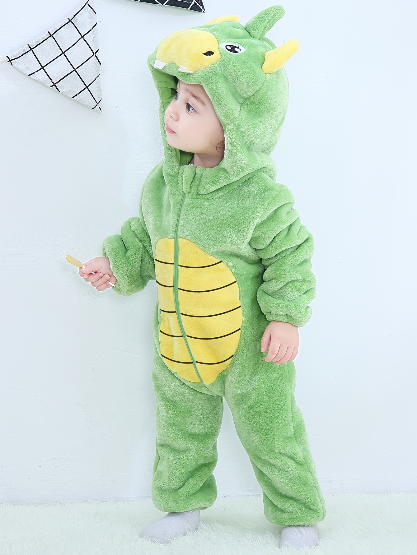 QIAONIUNIU Disfraz de dinosaurio verde para bebé de Halloween, mono para  niños pequeños, mameluco de Alegría Market