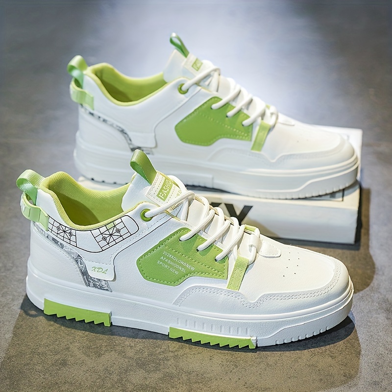 Lv Louis Vuitton Trainer Blanco Verde Casual Cordones Deportivas