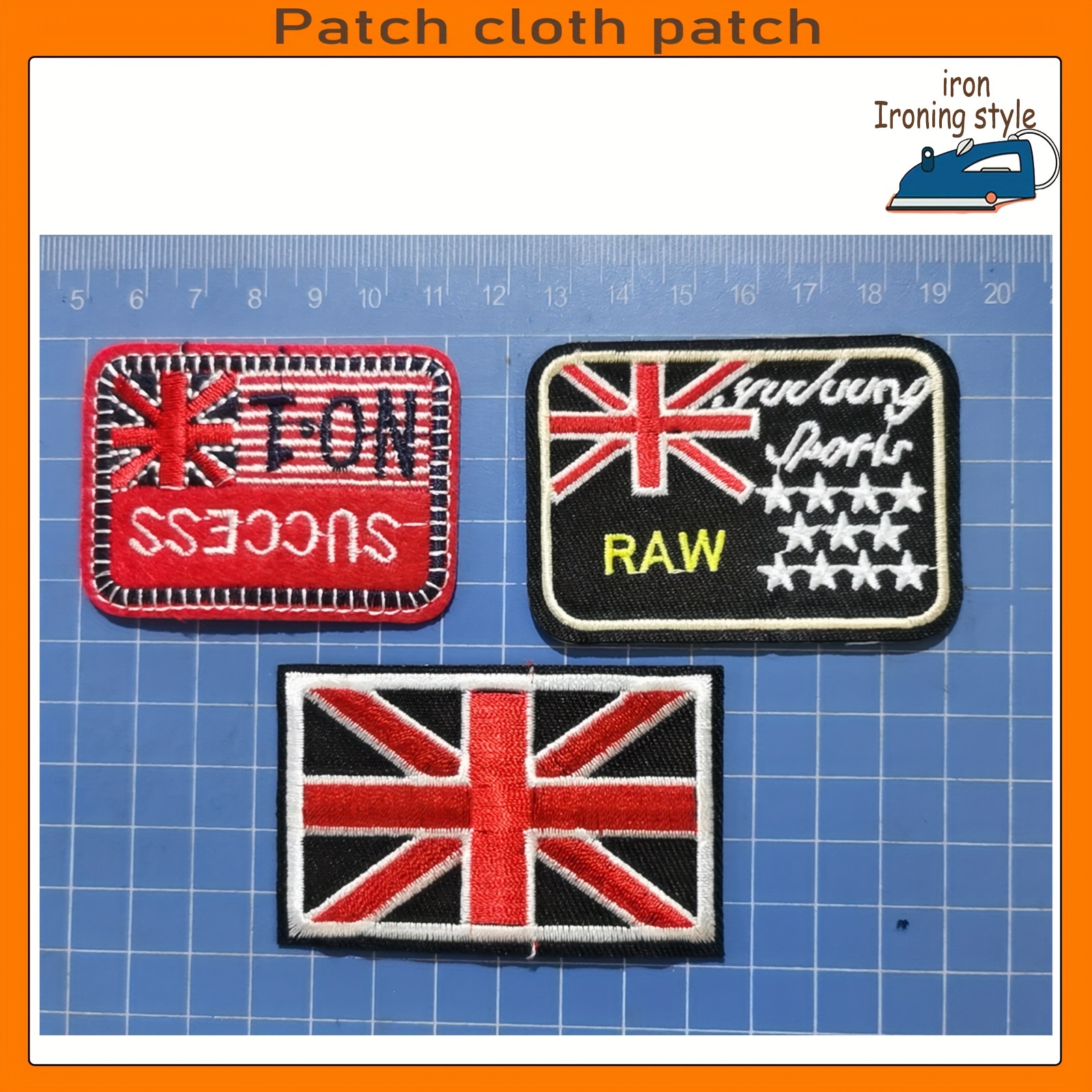 Army Punk Letters Labels Black Patches for clothes iron on stickers clothes  Patch badges DIY Jacket Jeans Embroidery