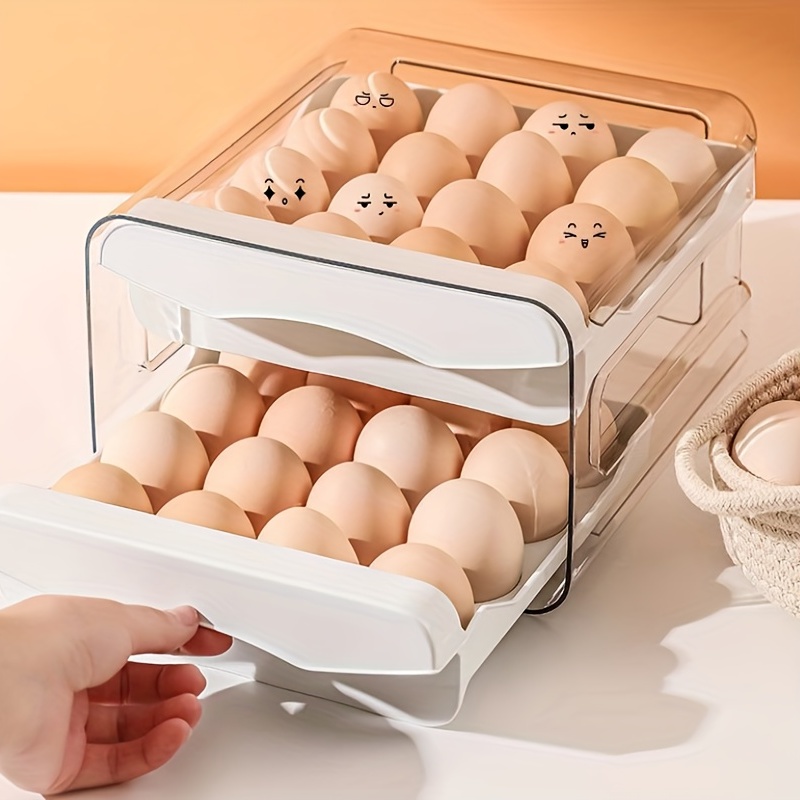 32 Grids Egg Storage Box Refrigerator Egg Organizer 2-layer Kitchen Egg Box  Container