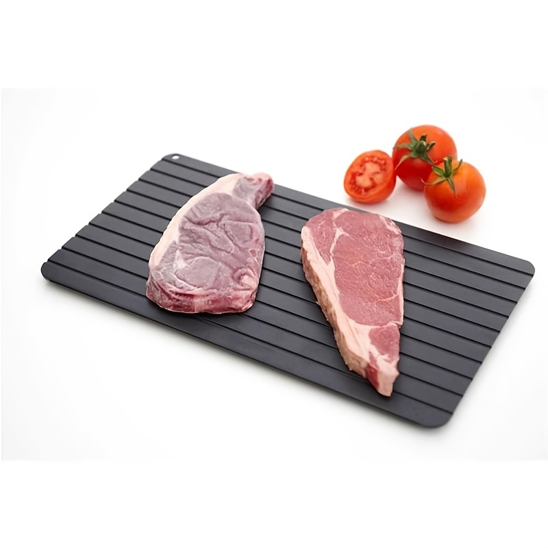 Fast Defrosting Tray For Thawing Frozen Foods - Eco-friendly Rapid  Defroster Meat Tray Thaw Master With Silicone Borders - Defrost Meat Thaw  Metal Plate (14 x 8) 