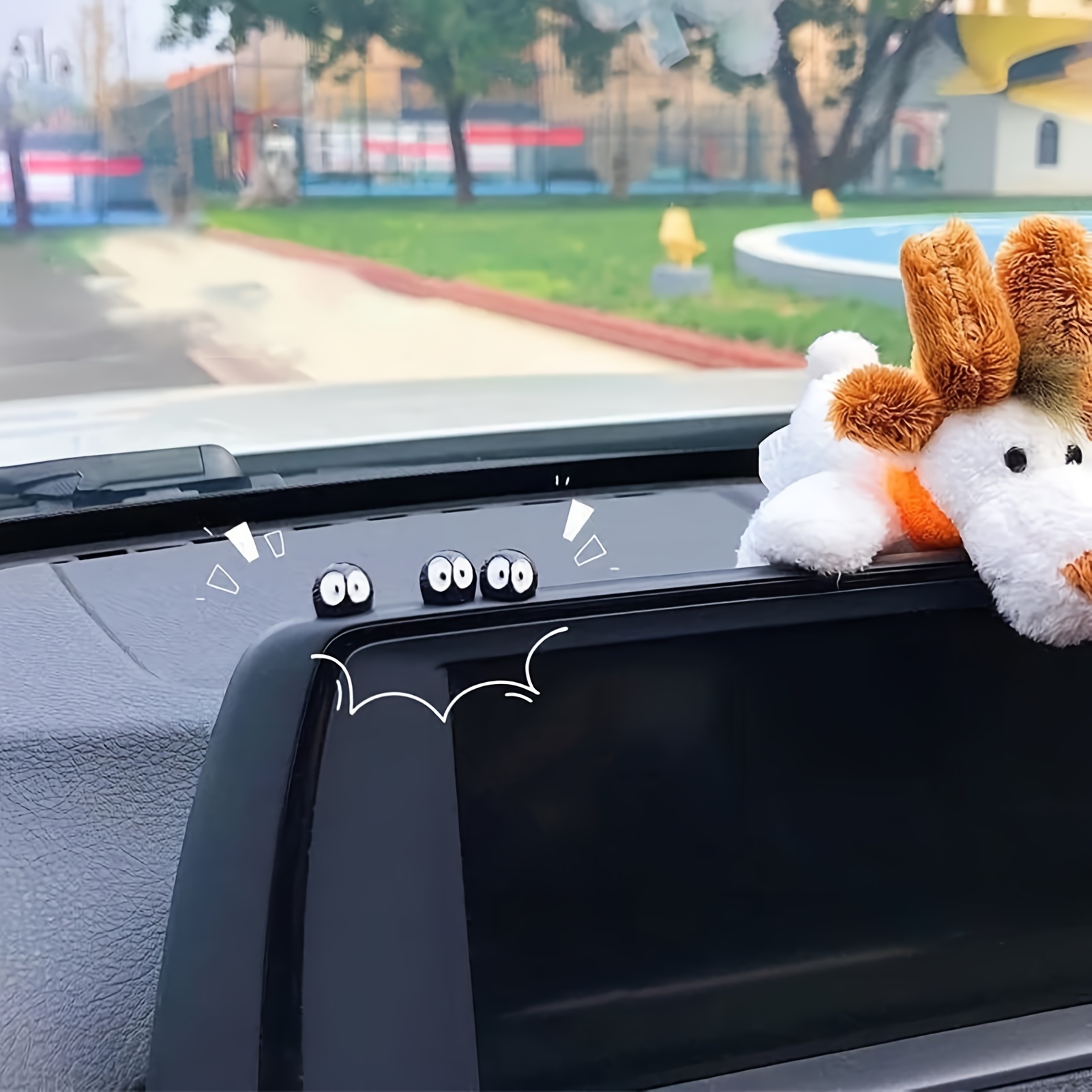  Soot Sprite Cute Car Rearview Mirror, Car Accessories