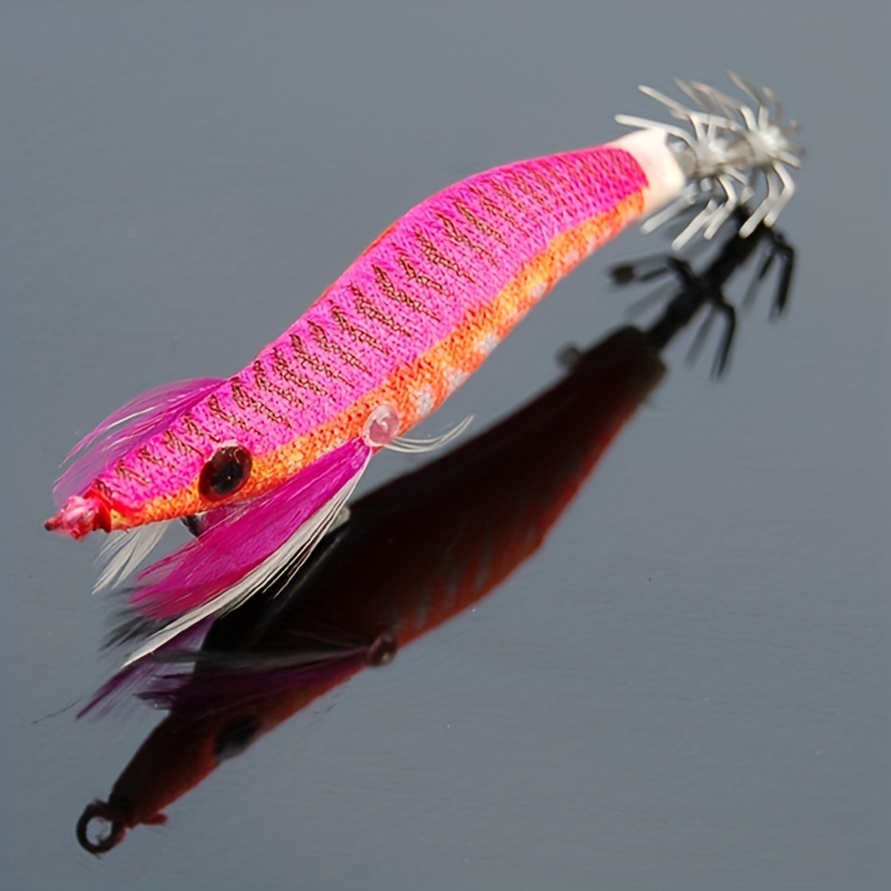 Luminous Squid Jigs Prawn Hook Wooden Bionic Shrimp Baits - Temu