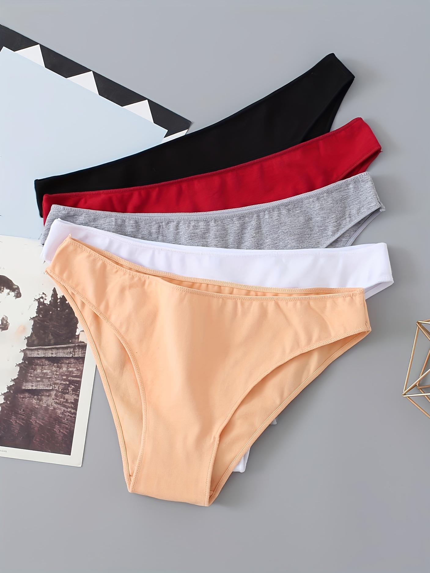 Solid Color High Waist Panties Breathable Quick drying - Temu Canada