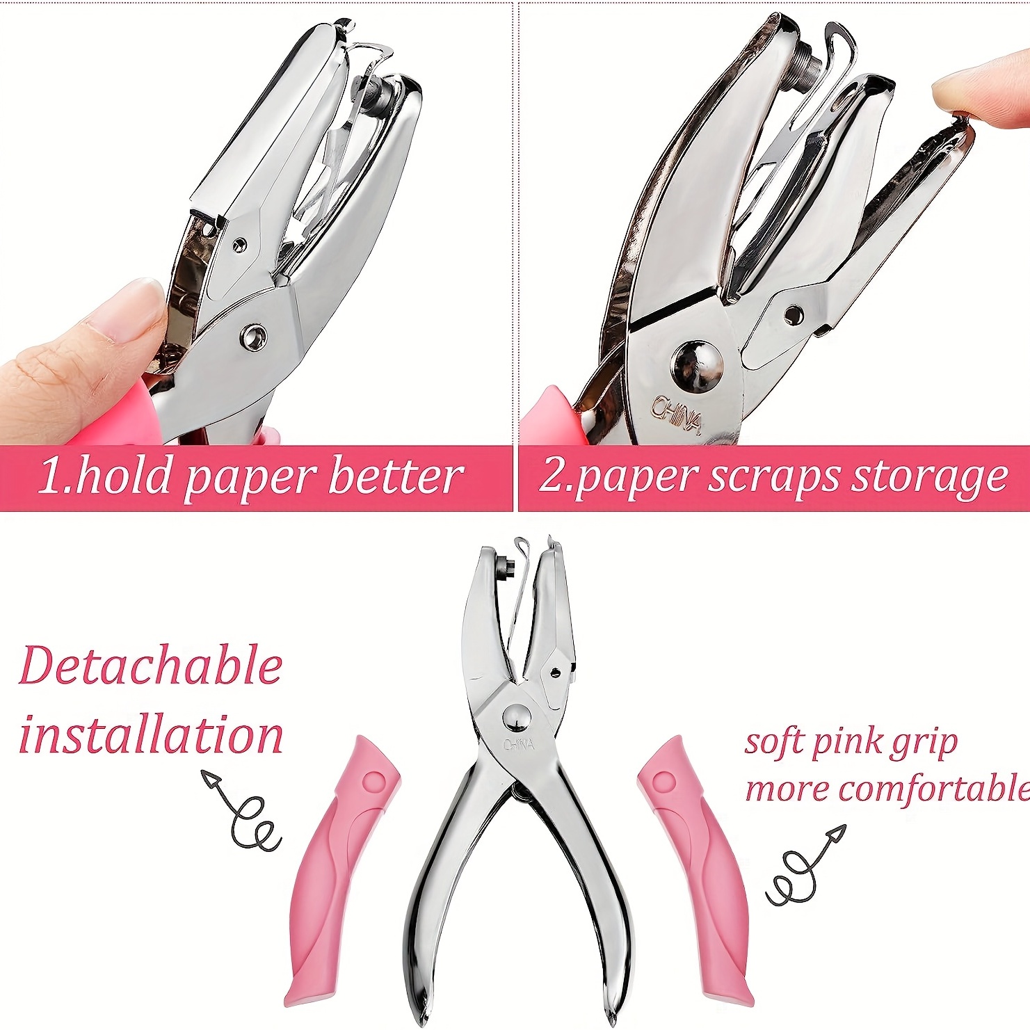 3pcs Paper Hole Punch Shapes, Single Hole Puncher For Crafts, 0.23 Inch  Handheld Circle Star Hole Punch Heart Hole Punch For Tags Clothing Ticket