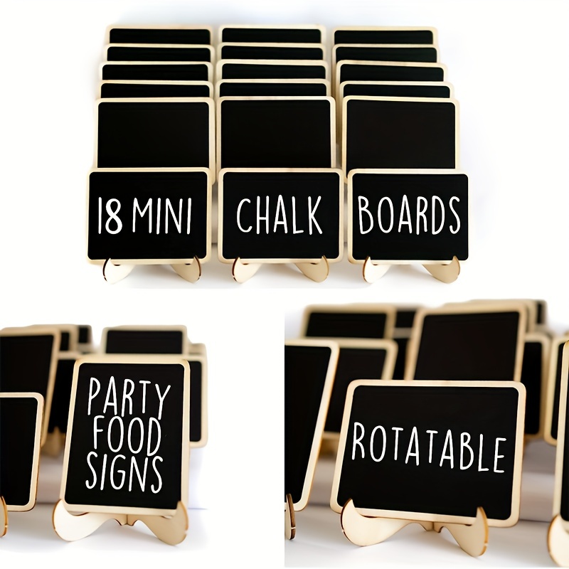 Mini Chalkboard Signs, 20 Pack Framed Small Chalkboard Labels With Easel  Stand, Wooden Blackboard F