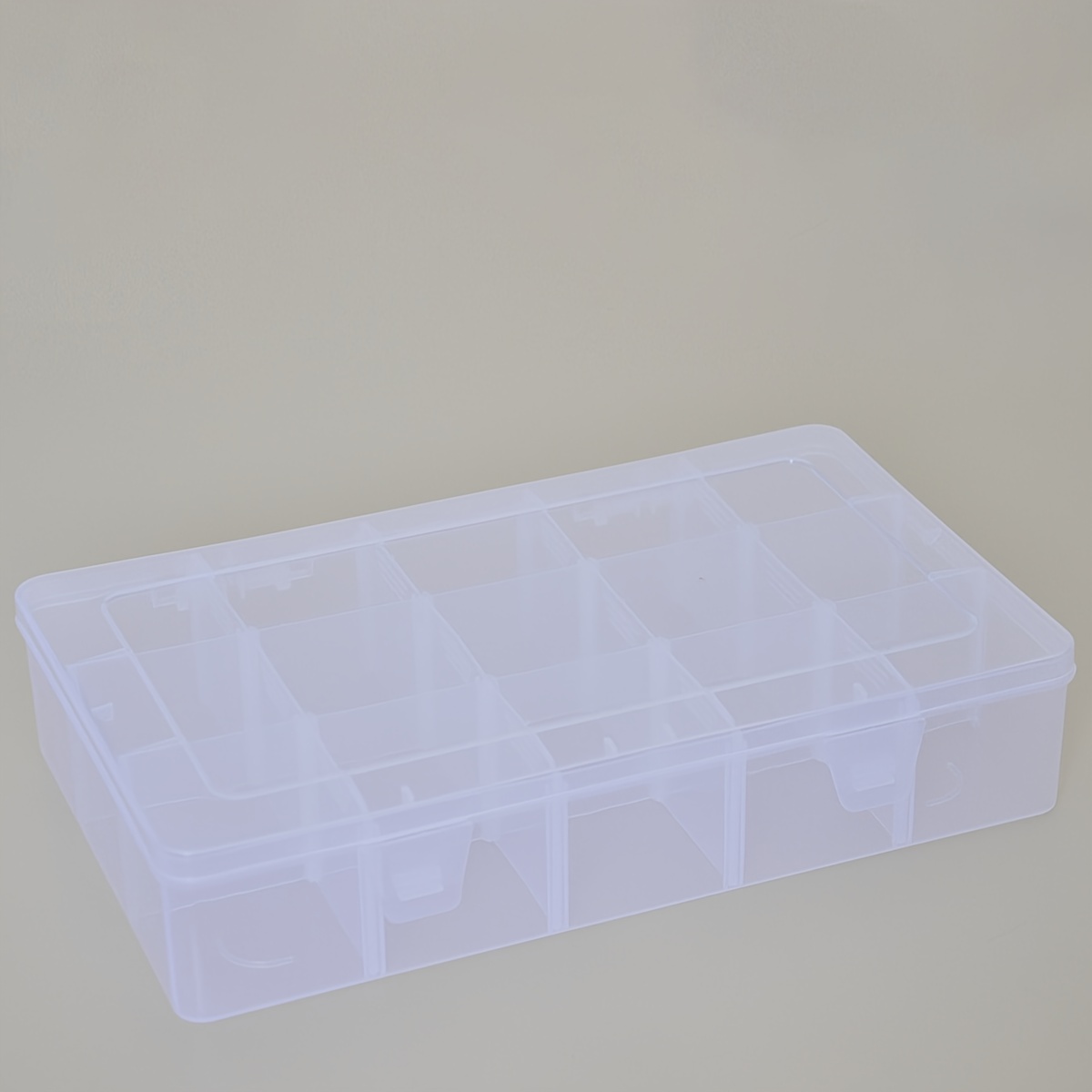 1pc 15-grid Large Plastic Storage Box, With Adjustable Dividers,  Transparent Organizer Case, Jewelry Craft Container, Tape Beads Stickers  Storage Case