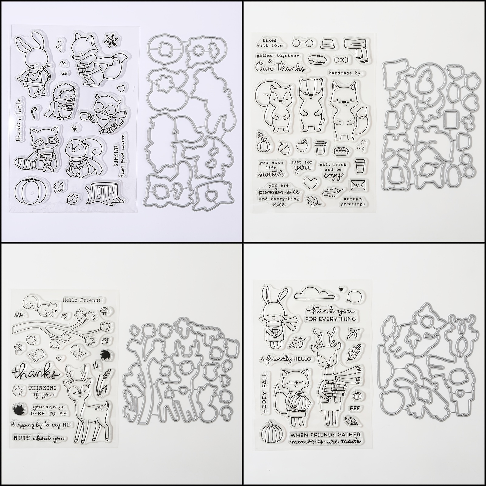 Animal Friends Silicone Clear Stamp and Die Sets for Card Making, DIY  Embossing Photo Album Decorative Craft