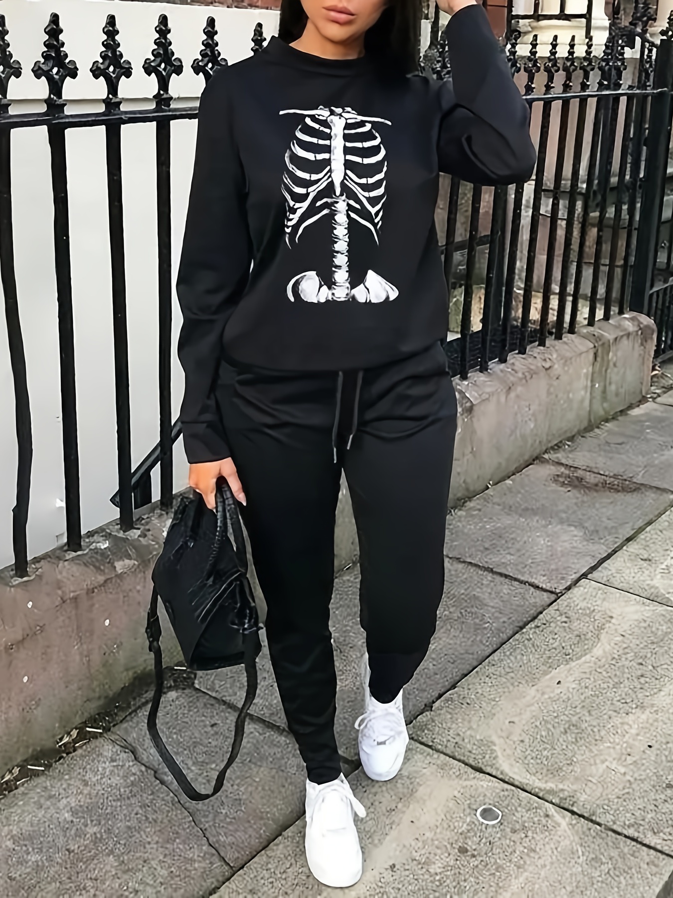 Skeleton sweatshirt best sale and pants