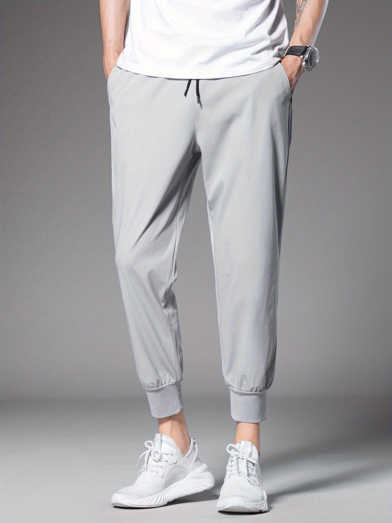 Cotton sweatpants with drawstring - Pants and cargo pants - BSK