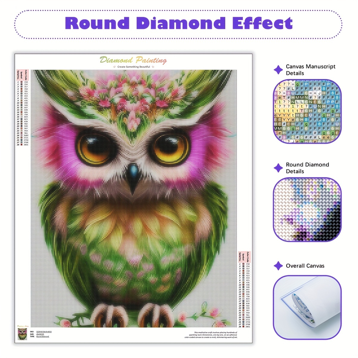 2024 5d Diamond Embroidery Owl Rhinestone Cross Stitch Kit Diamond Painting  Full Square/round Animal Picture Mosaic Handmade Art