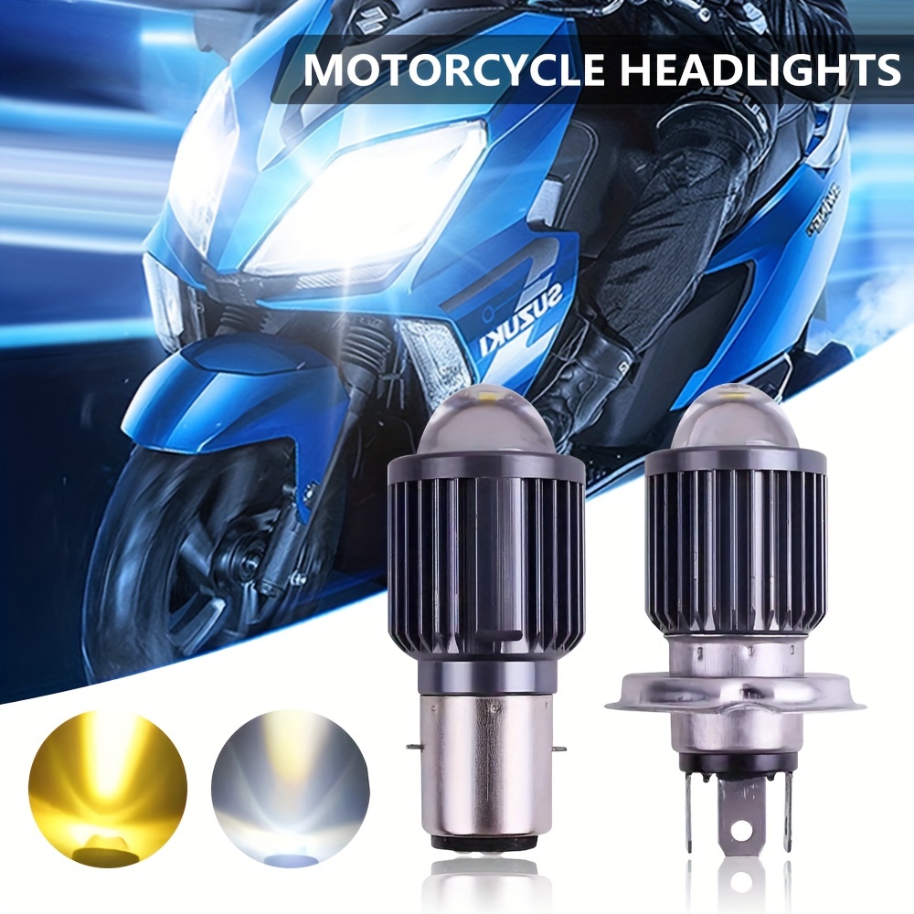 Ruiandsion H4 LED Motorcycle light Bulb White 6V 12V DC 6-24V Hi/Lo Beam  LED Bulb Replacement for Motorbike lamp, Non-polarity