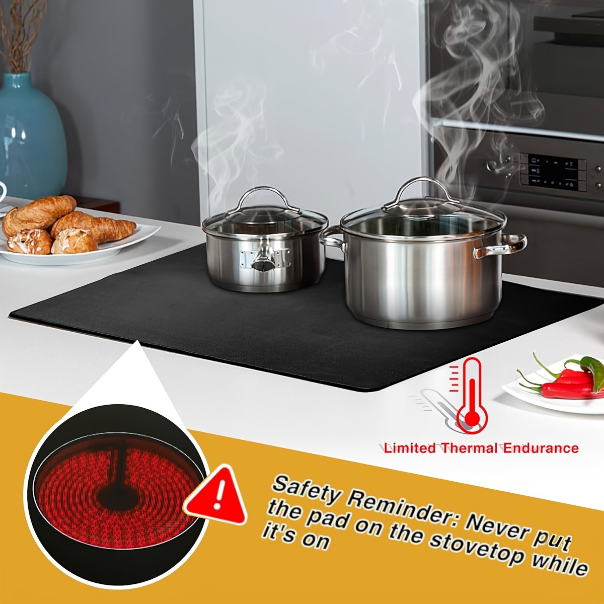 1pc, Stove Pad, Heat Resistant Stove Top Covers For Electric Stove