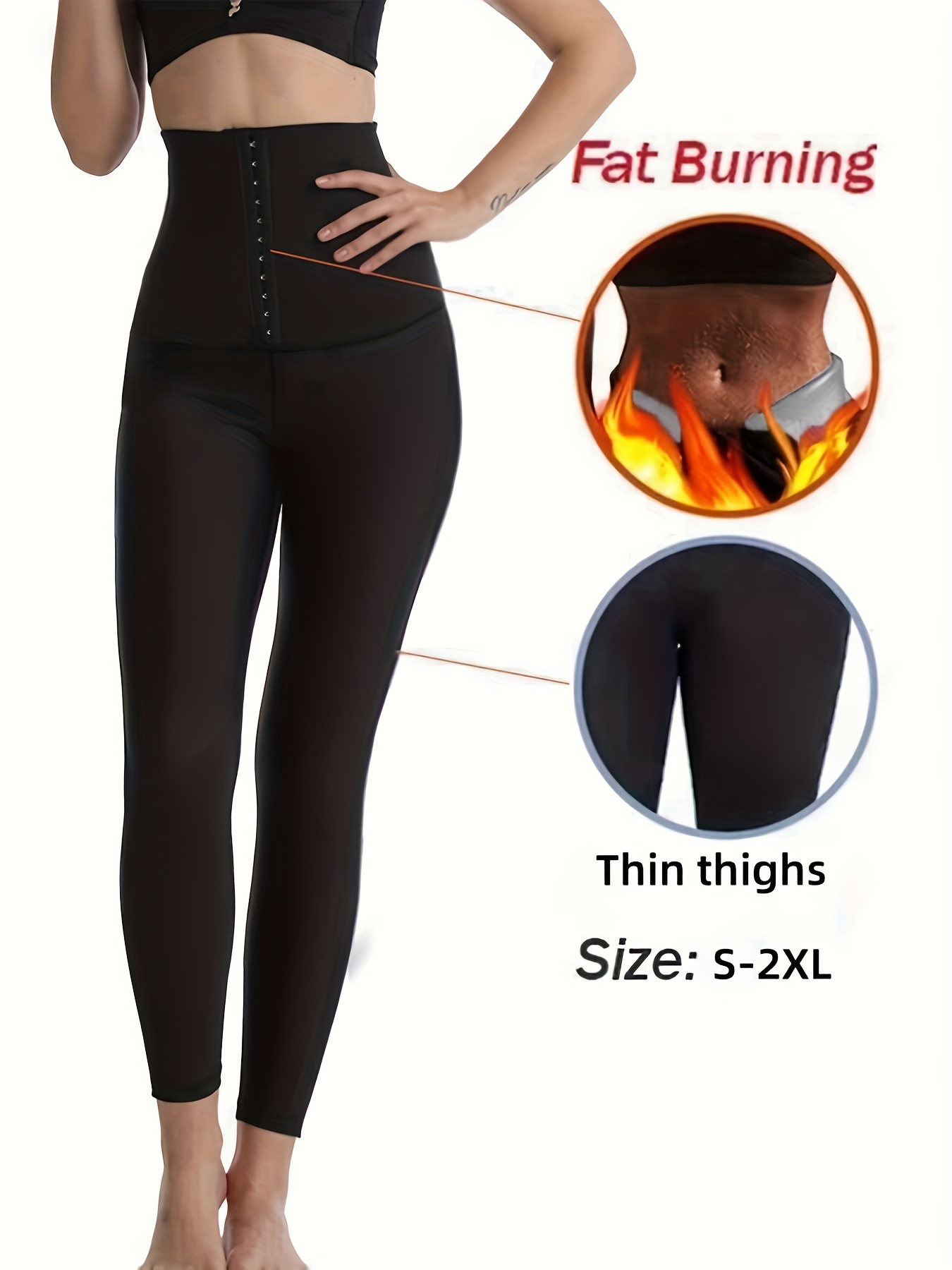Black Thermal Sweat Absorption Sauna Leggings Patched - Temu