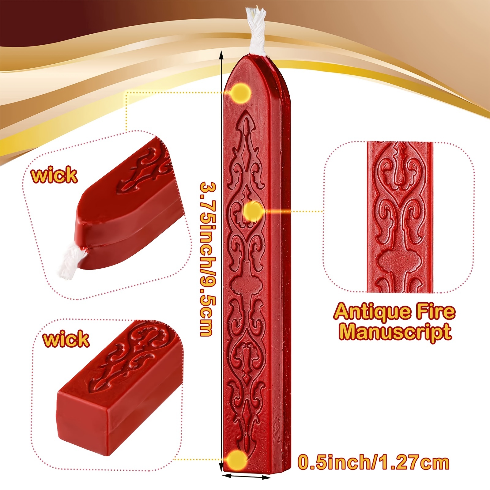 Red Sealing Wax Stick With Wick 