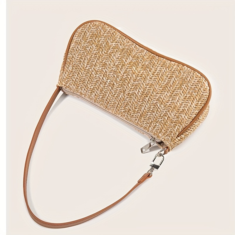 Straw discount baguette bag