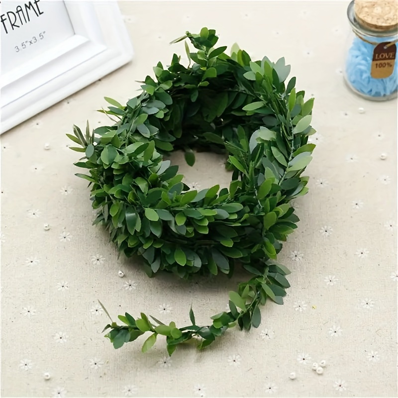 

1pc 7.5m Wreath Simulation Wire Green Leaf, Diy Handmade Wreath Accessories Material, Suitable For Home, Wedding, Shop, Event Site Decoration