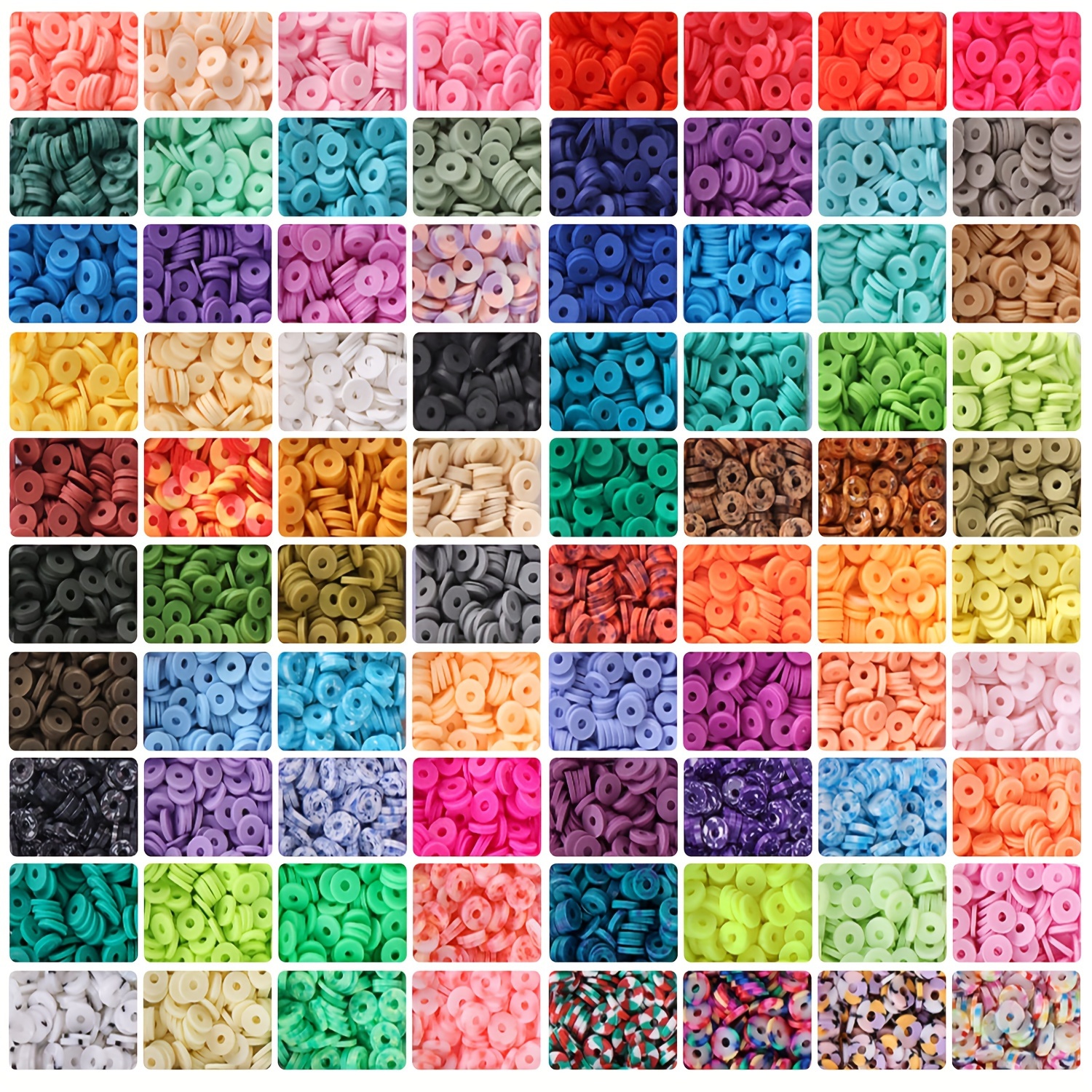 500pcs 6mm (0.236in) Mixed Color Polymer Clay Beads Bulk Fashion