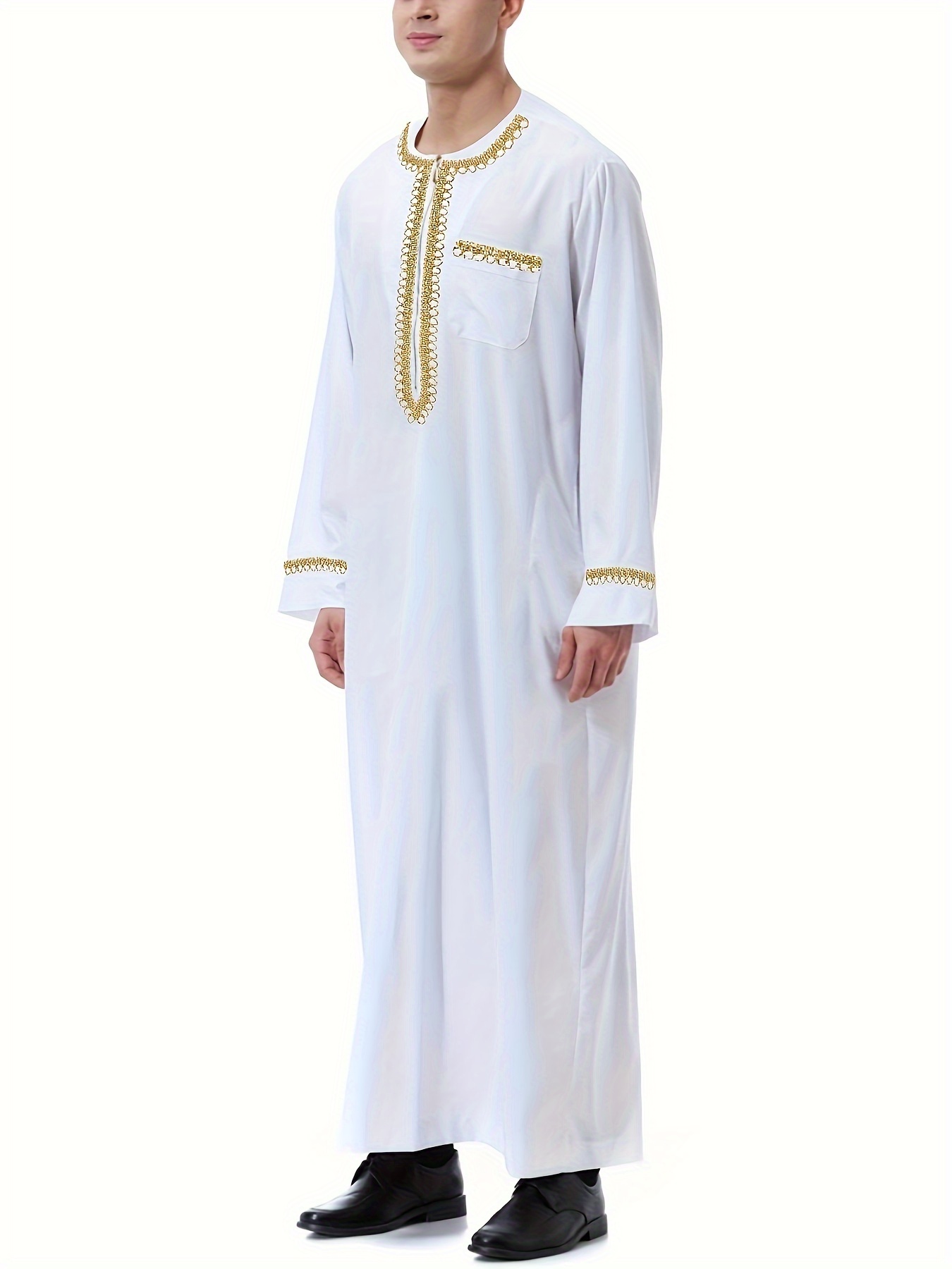 Thobă arabă saudită pentru bărbați în timpul Ramadanului, cu mâneci lungi, Kandora, îmbrăcăminte pentru Ramadan, Ramadan, Eid Al Adha