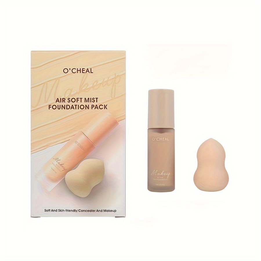 Soft Matte Foundation Makeup Sponge Set Nude Matte Facial - Temu