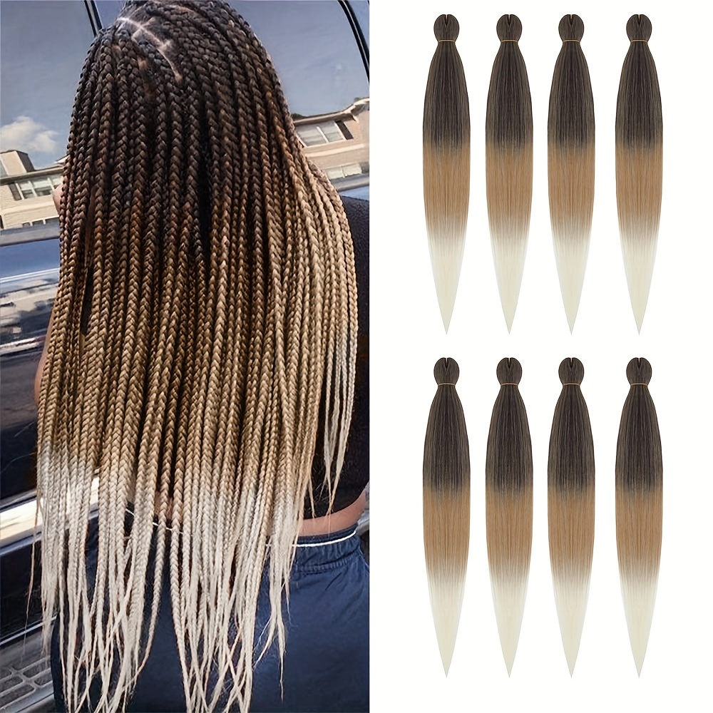Ombre Blonde French Curly Braiding Hair 8packs 26inch 27/613 Color Pre
