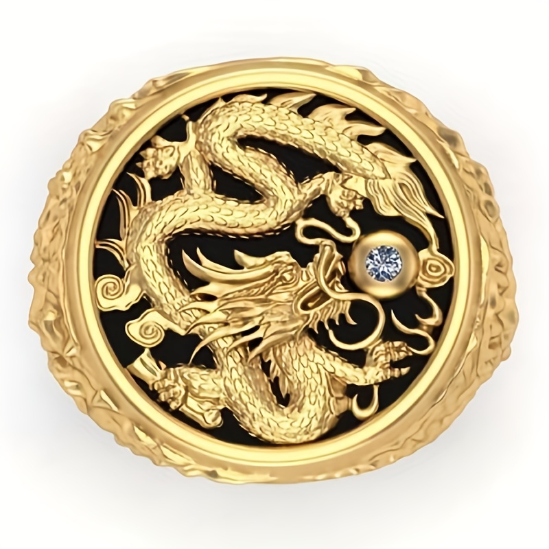 Men's Vintage Dragon Ring, Business Style