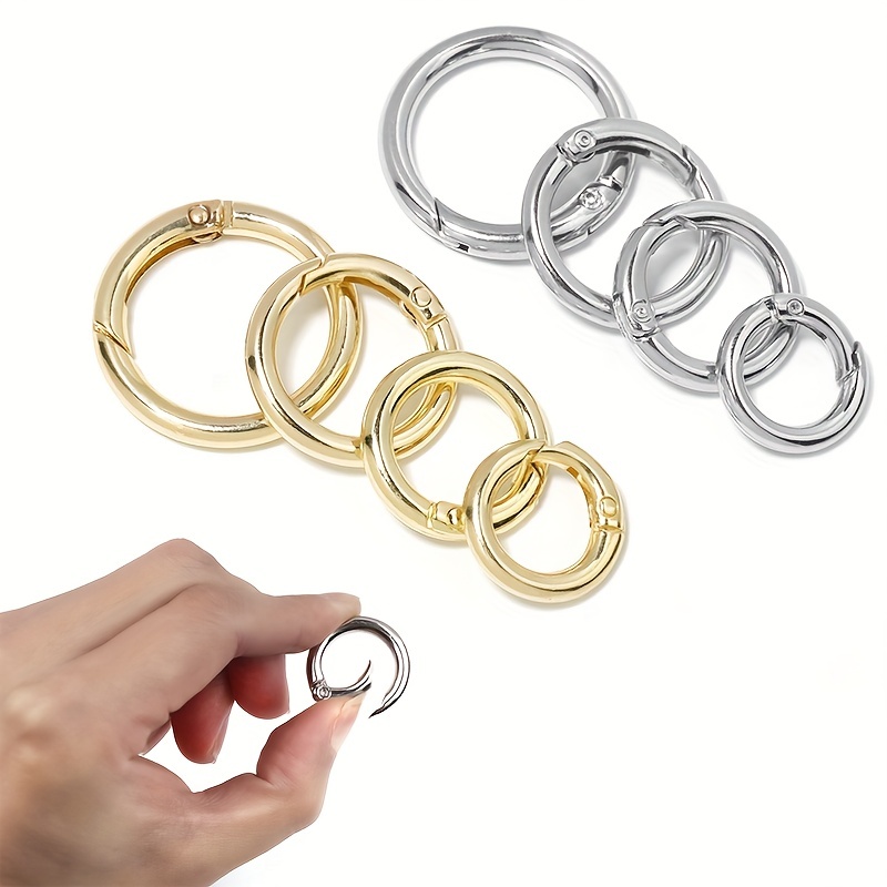 1pc Simple Iron Big Ring +10 Key Rings + 1pc Lobster Clasp, Big Housekeeper  Keychain For Handmade DIY Jewelry Making Accessories