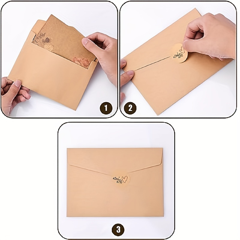  Toyvian 60 sobres de papel kraft amarillo no impreso, color  liso, retro, invitaciones, tarjetas, postales, para escribir letras (6.9 x  4.9 in) : Productos de Oficina