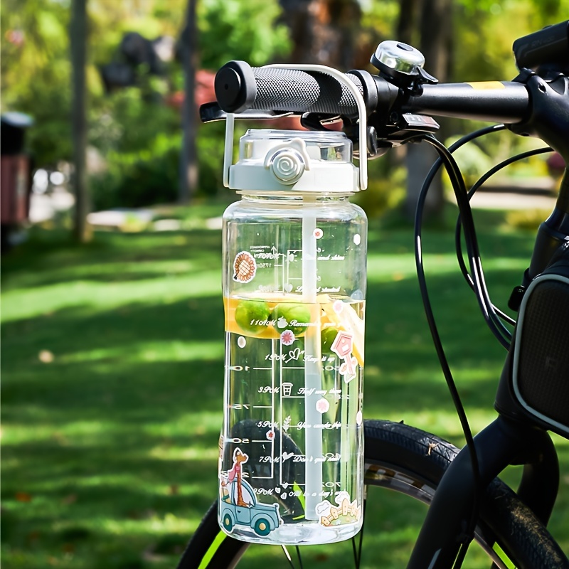 Lightweight Clear Water Bottle With Handle Rope, Portable Plastic