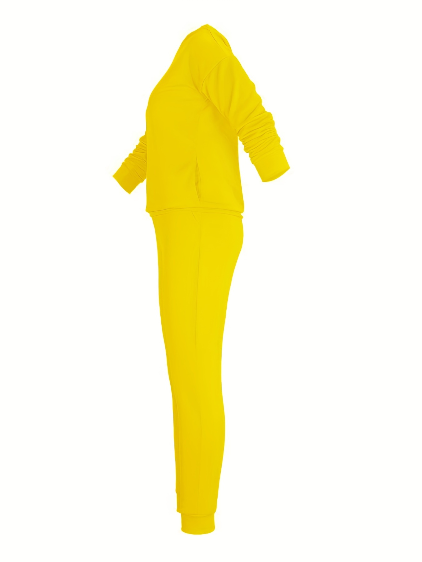 YWDJ Cute Pants for Women Trendy Women Tracksuits Sportswear Long Sleeve  Pullover Trousers Casual Suit Yellow XS