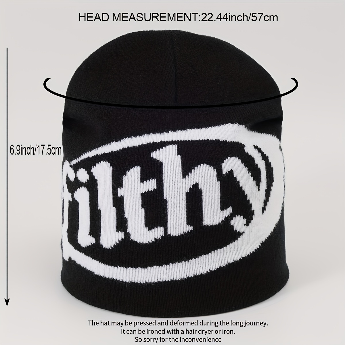 Y2K Candy Knitted Beanie Unisex Letter Jacquard Couple Skull Cap