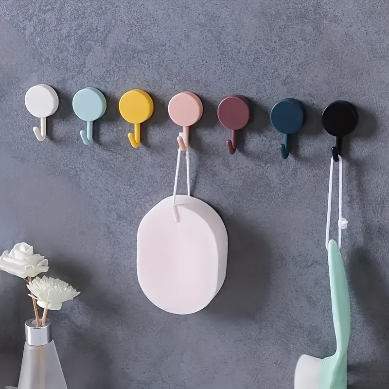 Mixed Color Macaron Colored Hooks No Need Punch Holes Strong - Temu