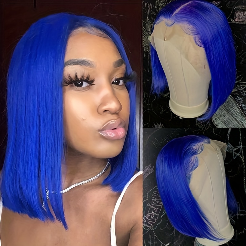 Blue wig cheap look