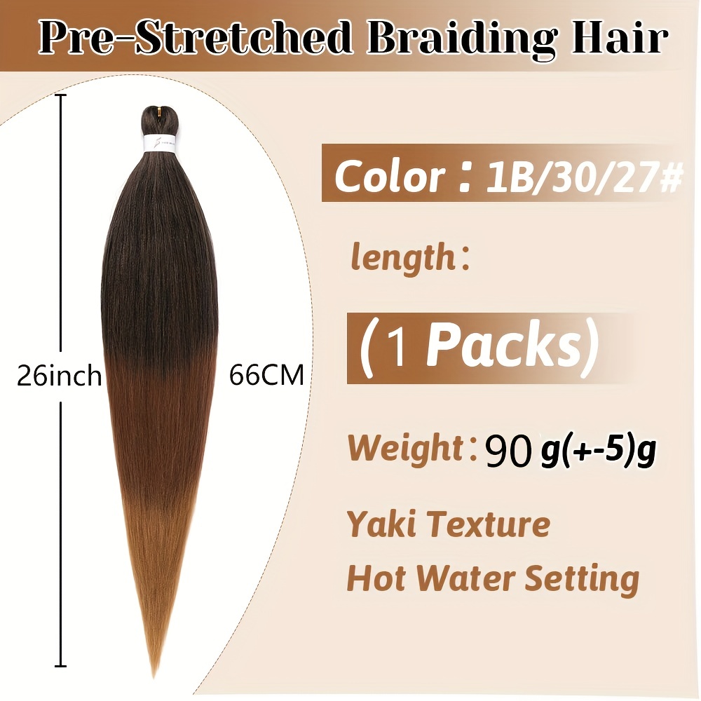 Straight Pre Stretched Braiding Hair Extensions Natural - Temu Canada