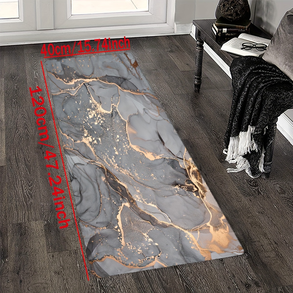 Non slip Marble Printed Floor Mat For Kitchen And - Temu