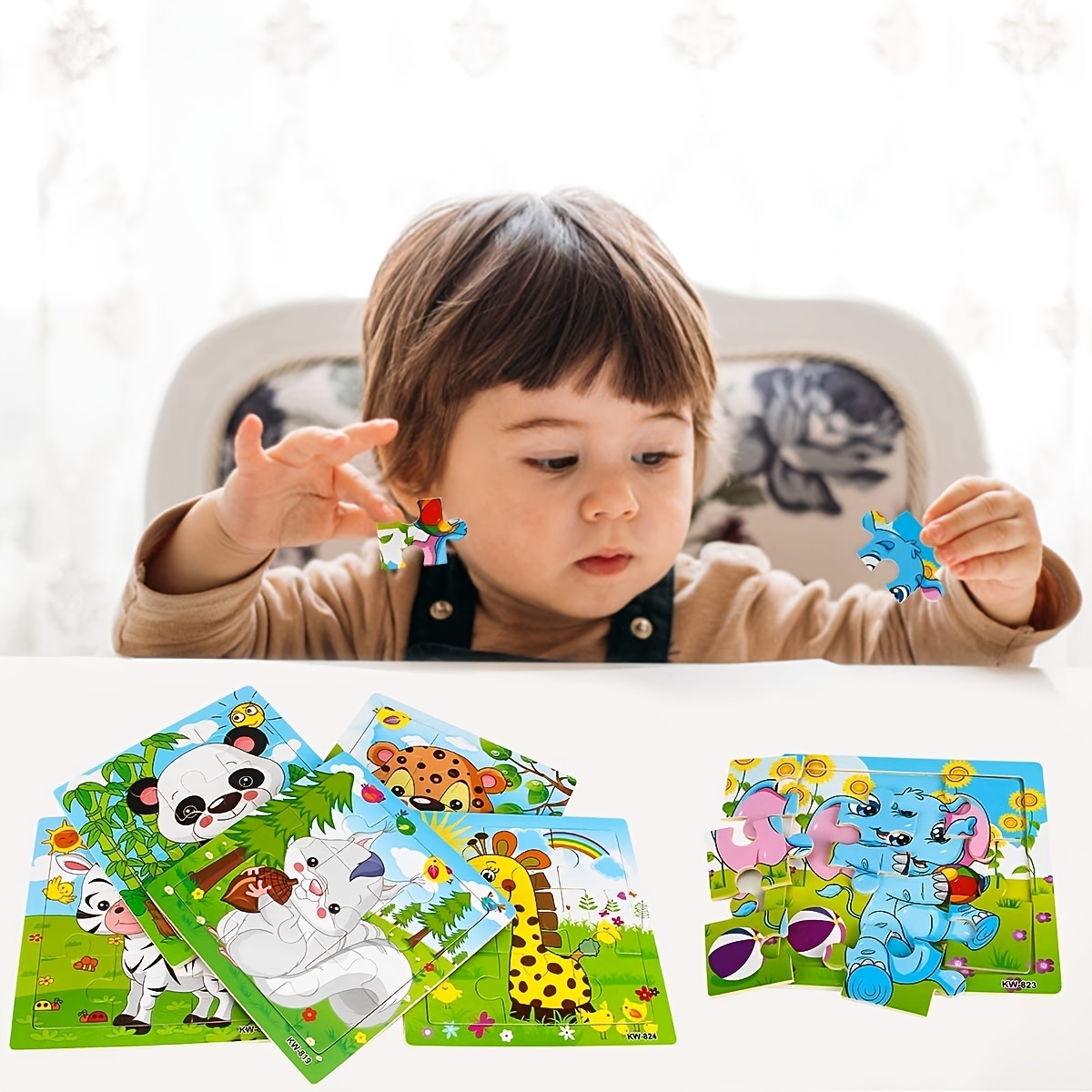 Wooden Jigsaw Puzzles Set for Kids Age 3-5 Year Old Animals Preschool  Puzzles for Toddler Children Learning Educational Puzzles Toys for Boy and  Girl 