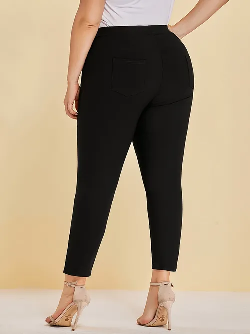 Plus Size Skinny Fit Pants - Free Shipping for New Users - Temu