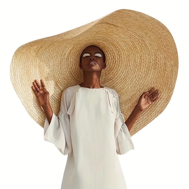Womens Beach Straw Sun Hat: Large Ladies Foldable & Packable Floppy Hats